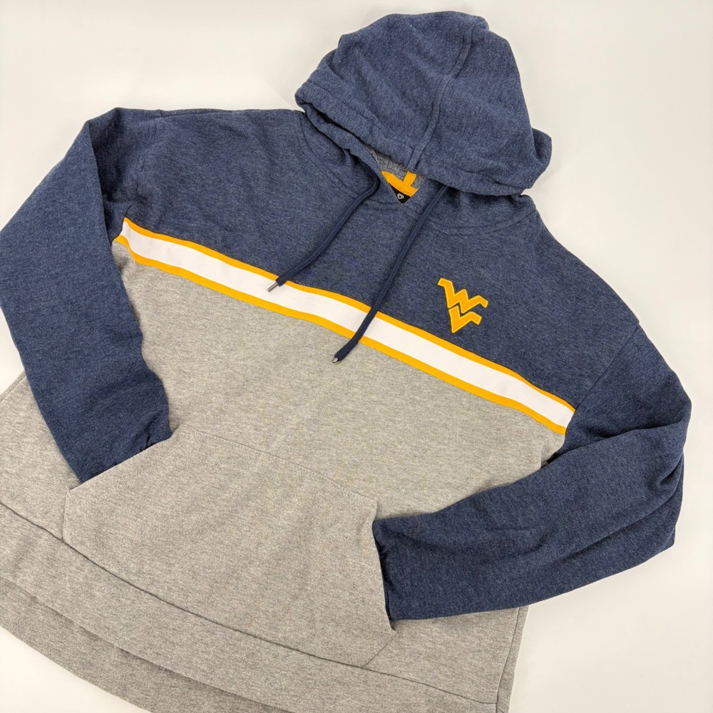 Colosseum WVU Hoodie Women Medium Navy Gray Colorblock West Virginia University